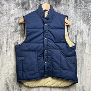 Vintage Nelson Vest Mens Medium Blue Puffer Quilted Jacket 80s 90s Work